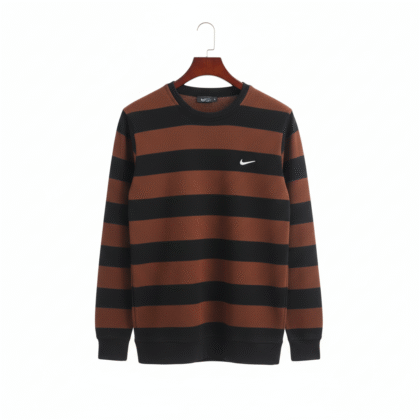 Knitted Round Neck Full Sleeves Striped Shirt