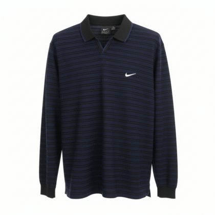 Johny Collar Old Money Horizontal Striped Full Sleeves