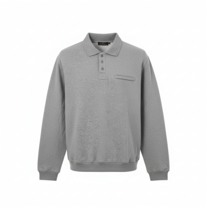 Full Sleeves Fleece Polo - Grey