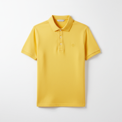 Kay Dot Plain Yellow Cotton Polo Shirt