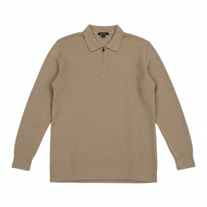 Knitted Zipped Polo Shirt