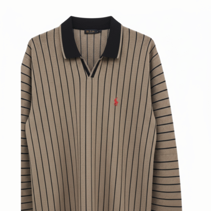 Johny Collar Old Money Striped Full Sleeves Shirt